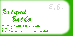 roland balko business card